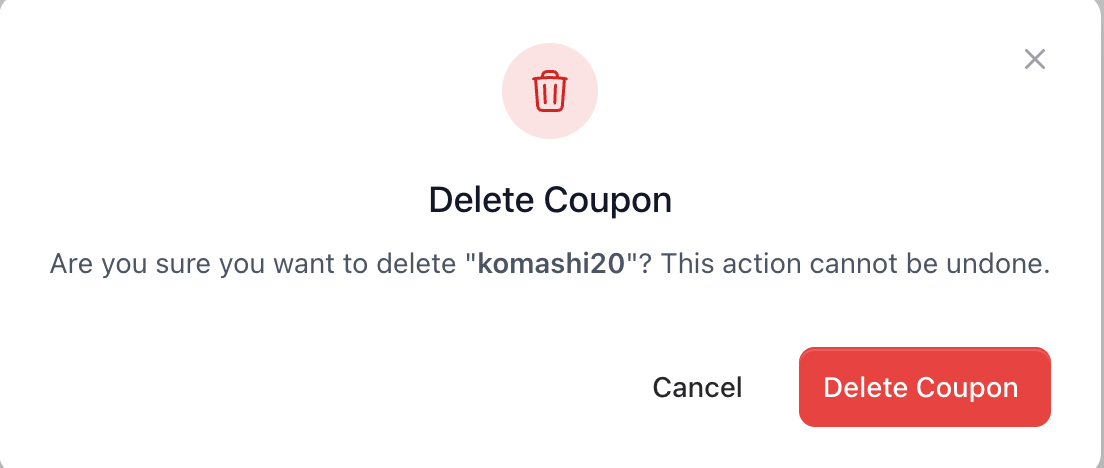 Delete Coupon